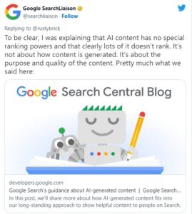 Google SearchLiasion tweet